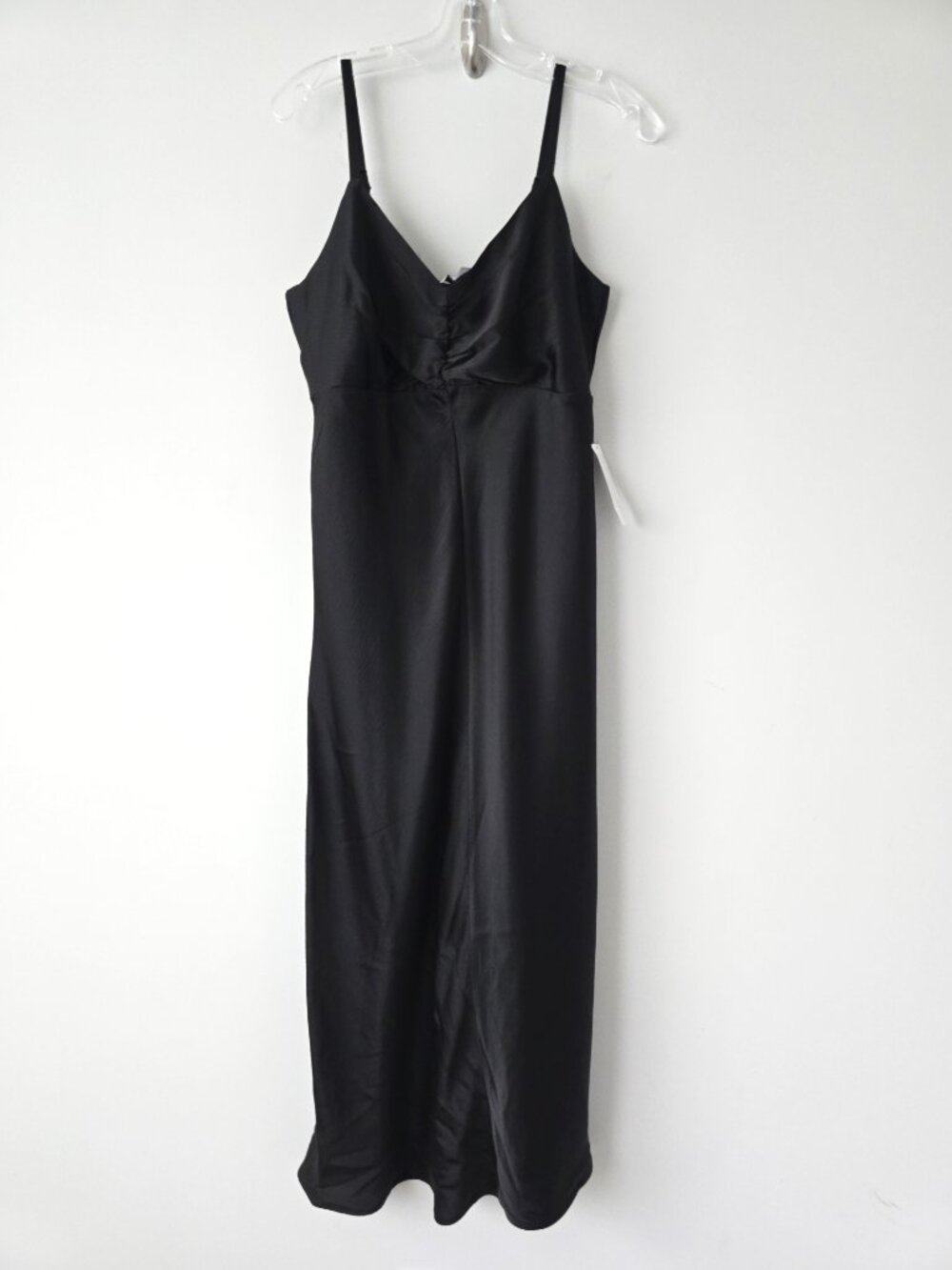 Sofia Vergara Satin Slip Midi Dress M Black NEW - Picture 2 of 8